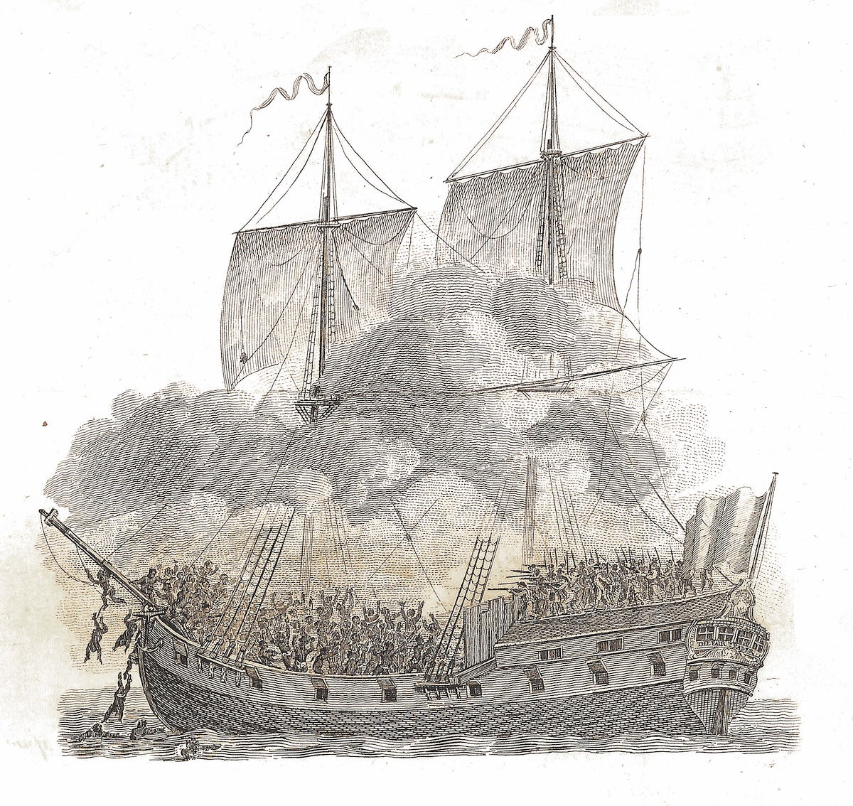 ‘Representation of an Insurrection on board a Slave-Ship’, by Carl Bernhard Wadström, 1794. Beinecke Library, Yale University. Public Domain.