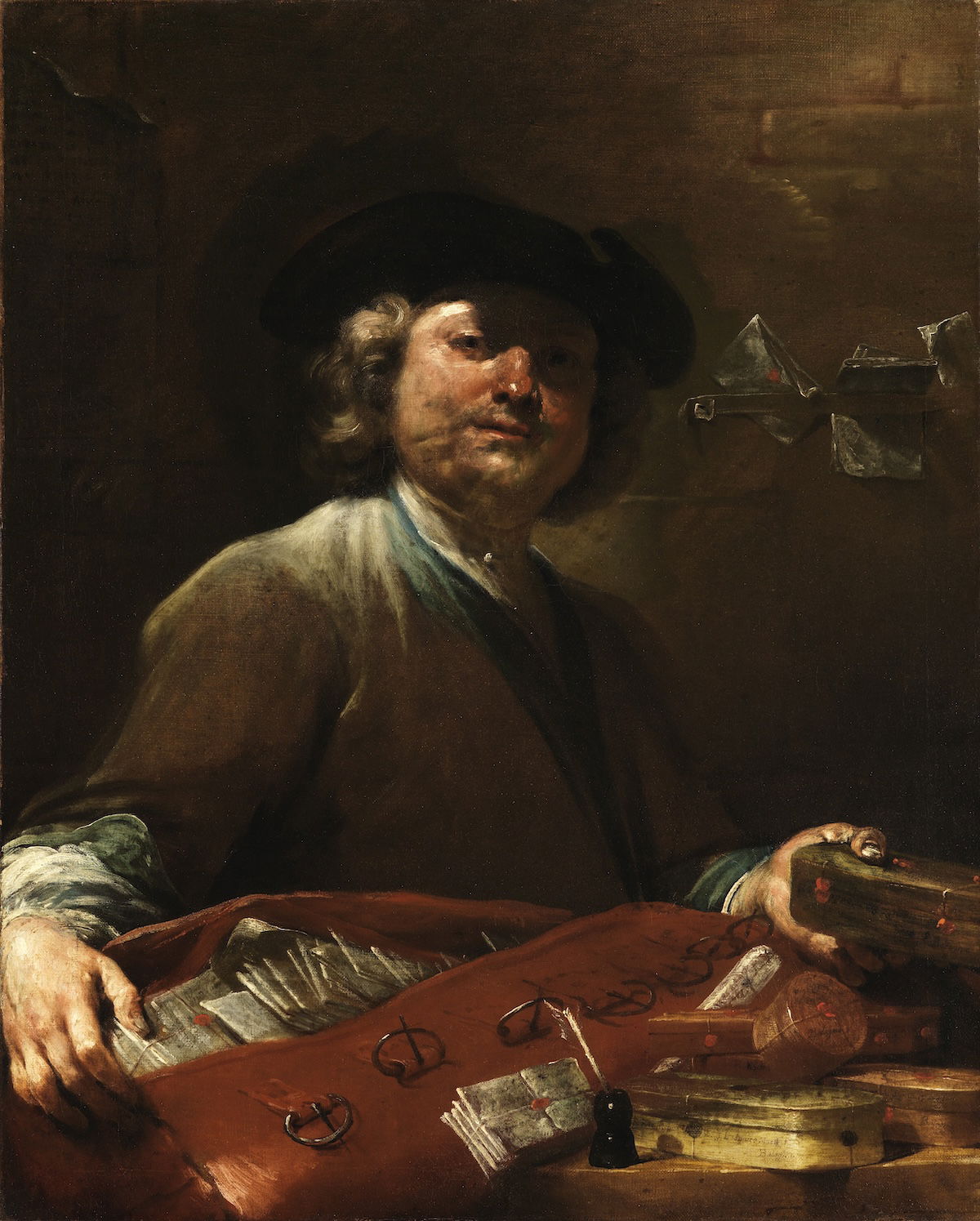 Der Briefträger, Giuseppe Maria Crespi, 1725-30. Staatliche Kunsthalle, Karlsruhe. Public Domain.