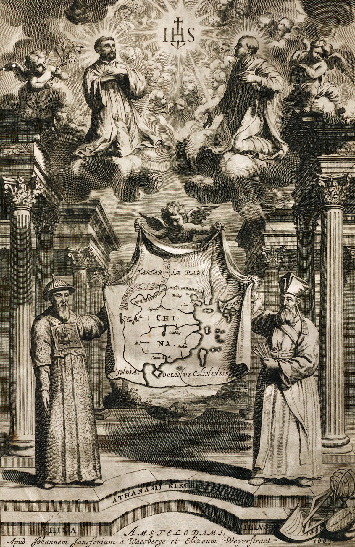 Titlepage to Athanasius Kircher’s China illustrata, 1667. Public Domain.