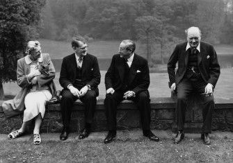 From left to right: Clementine Churchill, Richard Law, Léon Blum and Winston Churchill, Chartwell, 10 May 1939. Associated Press/Alamy Stock Photo.
