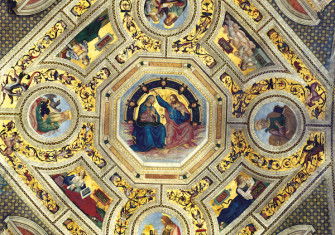 Ceiling of the Choir in St Maria del Popolo, Rome, by the deaf artist Bernardino di Betto, 15th century. Bridgeman Images.