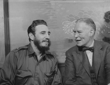 idel Castro seated with US Secretary of State Christian Herter at the Statler Hotel, New York City, 16 April 1959. Library of Congress. Public Domain.