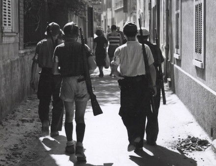 Four members of the Maquis in southern France, taken by a crew member of USS Cacotin, August 1944. US National Archives. Public Domain.