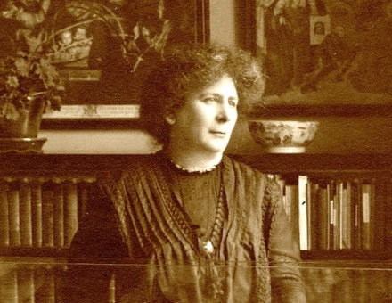 Hertha Ayrton in her laboratory, by J. Russell & Sons, 1910. With permission from the Mistress and Fellows, Girton College, Cambridge.