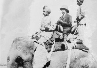 King George V on a hunting trip in Nepal during his visit to the subcontinent to be installed as King-Emperor of India, December 1911. Library of Congress. Public Domain.