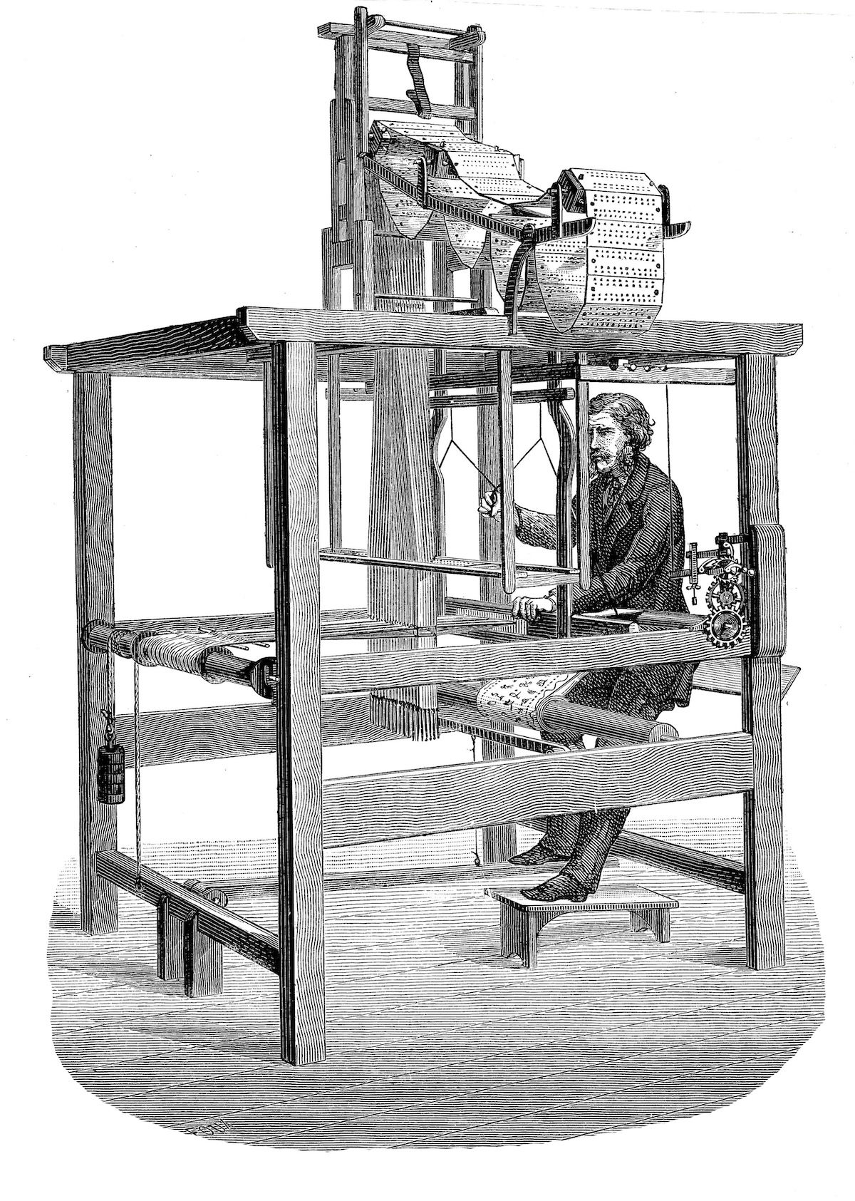 Jacquard loom, 1876. Heritage Images/TopFoto.