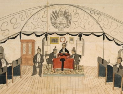 Members of the Liberian Senate, mostly comprising freed African American slaves, 1893. Library of Congress. Public Domain.