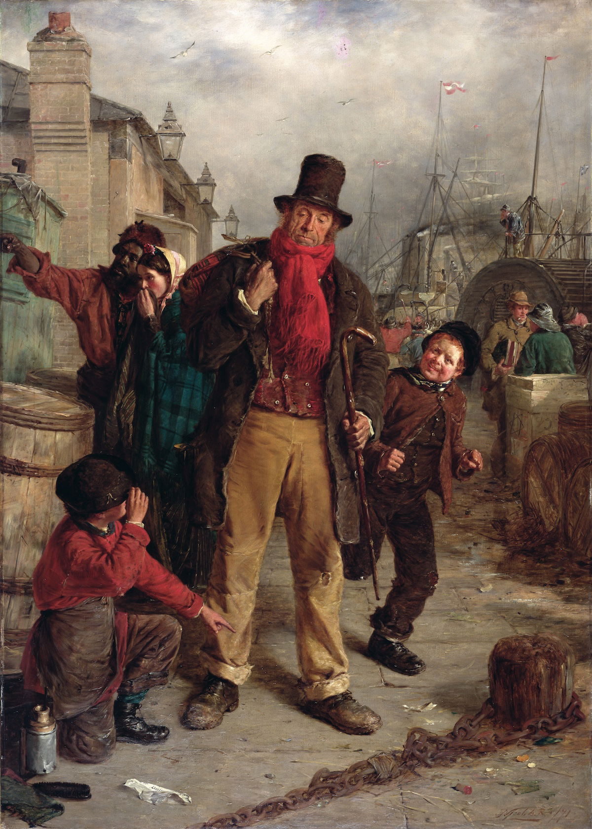 An Irish Emigrant Landing at Liverpool, by Erskine Nicol, 1871. National Galleries of Scotland/Bridgeman Images.