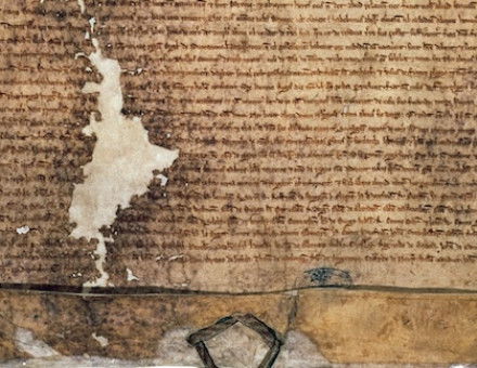 Copy of the 1225 Magna Carta. Bridgeman Images.