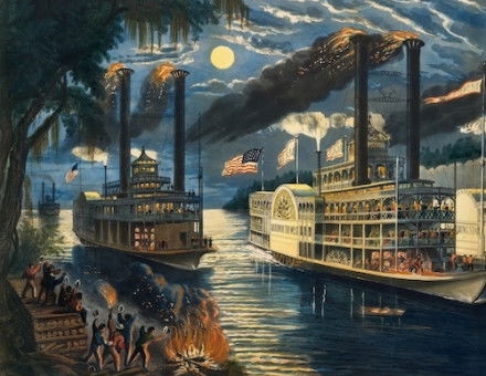 ‘The Champions of the Mississippi – A Race for the Buckhorns’, by Frances Flora Bond Palmer, 1866. Metropolitan Museum of Art. Public Domain.