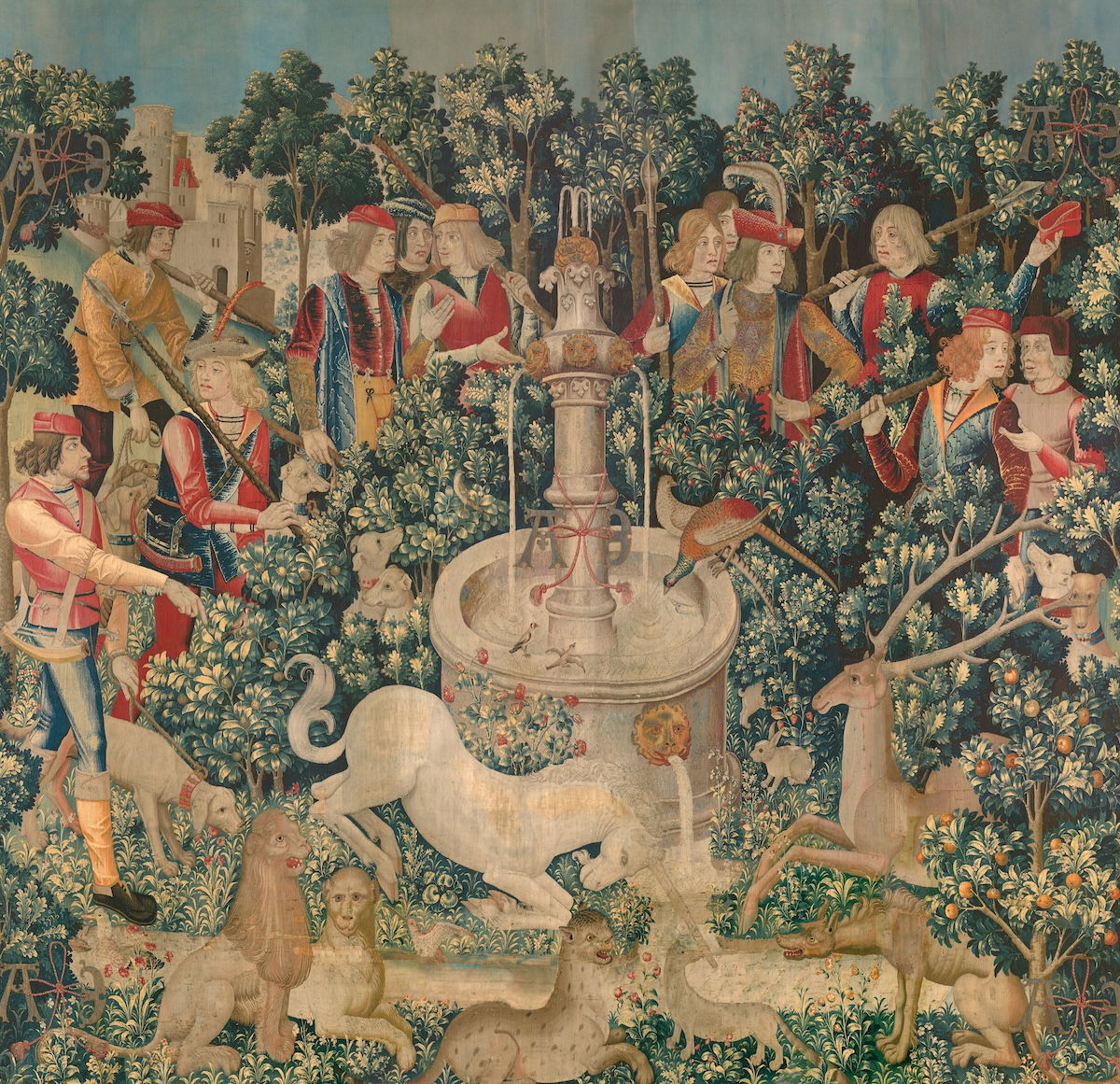 The Unicorn Purifies Water, French tapestry, c.1495-1505. Metropolitan Museum of Art. Public Domain.