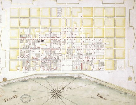 ‘Map of the City of New Orleans as it was on May 30, 1725’. Library of Congress. Public Domain.