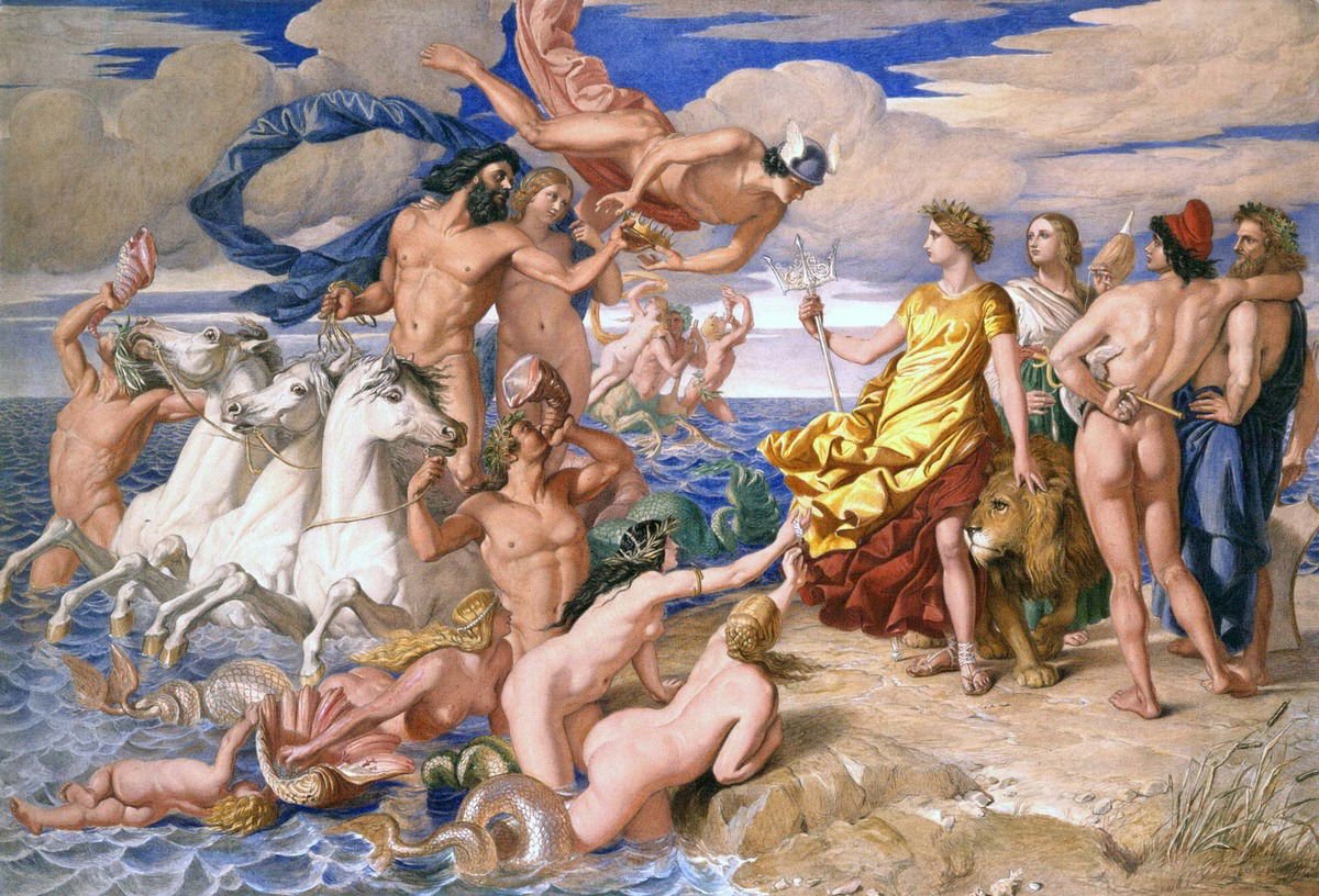 Neptune Resigning the Empire of the Sea to Britannia, William Dyce. Aberdeen Archives, Gallery & Museums.