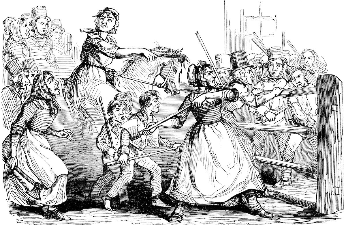 ‘The Welsh Rioters’, engraving in The Illustrated London News, 11 February 1843. Heritage Images/TopFoto.