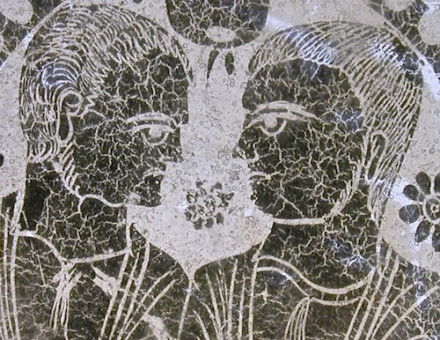 A Roman bowl base showing two male figures, c.300-400s. Metropolitan Museum of Art. Public Domain.,