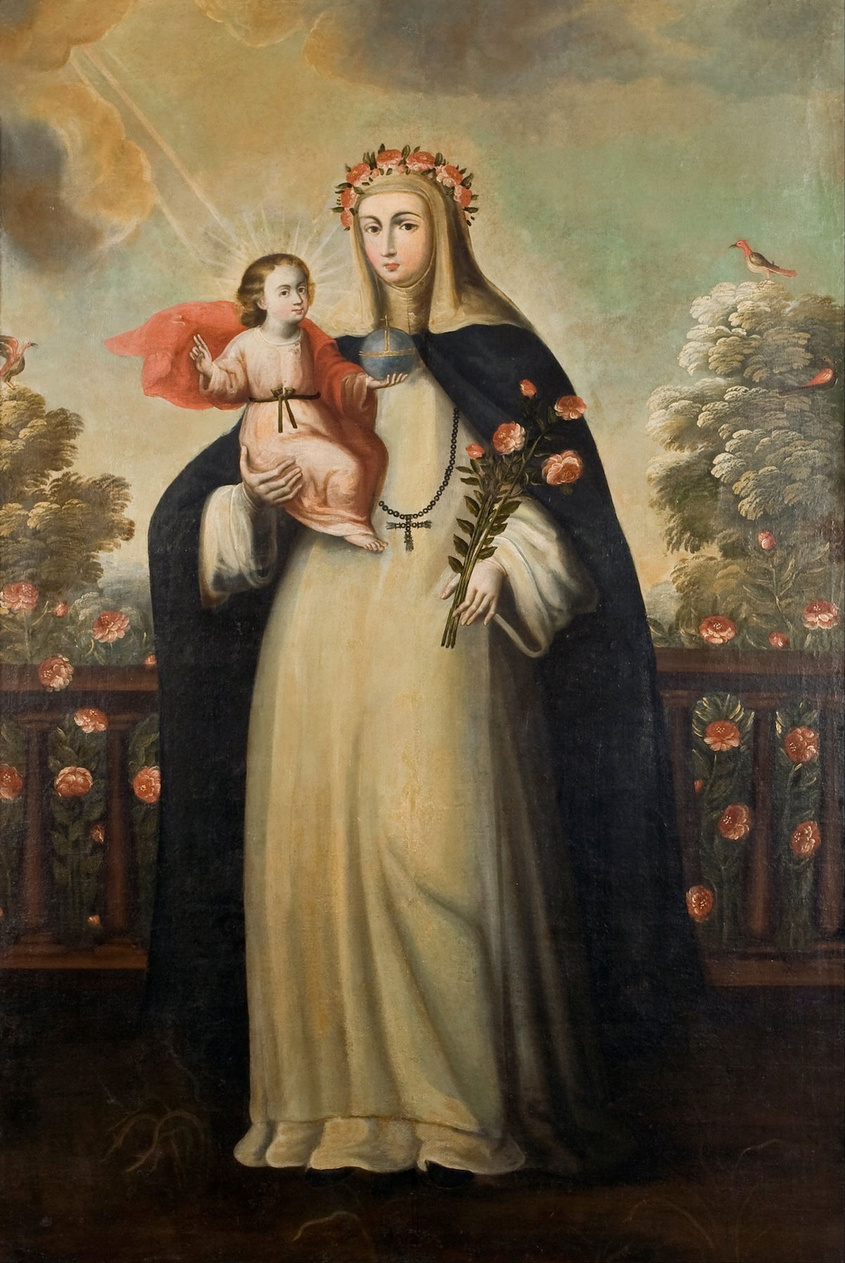 St Rose of Lima, anonymous painting from the Cusco School, c.1690. Lima Art Museum. Public Domain.