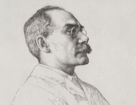 Rudyard Kipling, by William Strang, 1898. Museum of New Zealand Te Papa Tongarewa. Public Domain.