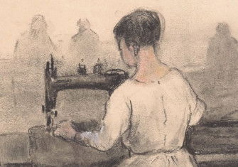 A woman at a sewing machine, by Herman Heijenbrock, c. early 20th century. Rijksmuseum. Public Domain.