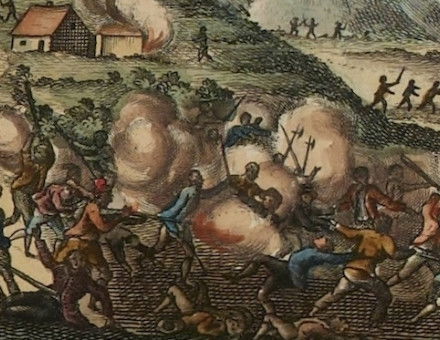 Uprising of enslaved people in the French colony of Santo Domingo, 22 August 1791. Musée Carnavalet, Histoire de Paris. Public Domain.