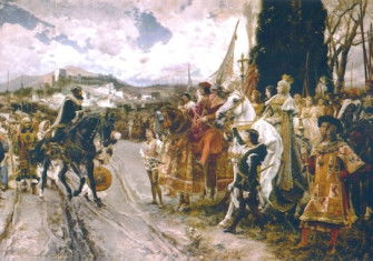 The Capitulation of Granada, by Francisco Pradilla Ortiz, 1882. Senado de España. Public Domain.