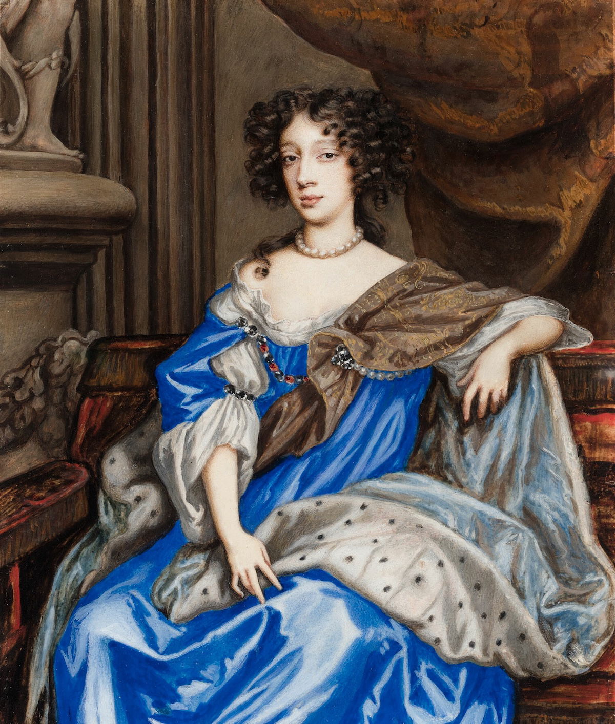 Portrait of Mary of Modena, Nicholas Dixon, 1763. Art Institute of Chicago. Public Domain.