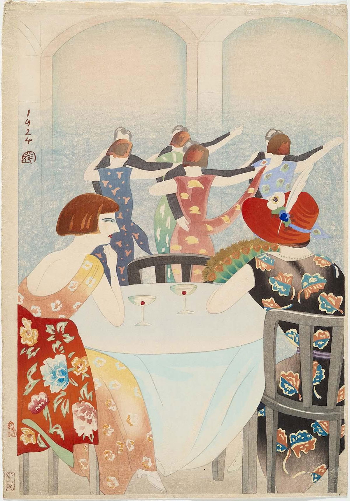 ‘Dancing at the New Carlton Hotel, Shanghai’, block print by Toyonari, 1924. Museum of Fine Arts, Boston. Public Domain.