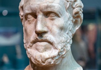 Marble bust of Thucydides. Totontonian new/Alamy Stock Photo.