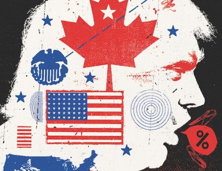 Trump on Canada illustration © Ben Jones/Heart Agency.