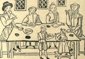 ‘Dive the Cold Winter Away’, a Christmas feast in the Roxburghe Ballads, 1873. California Digital Library. Public Domain.