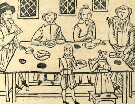 ‘Dive the Cold Winter Away’, a Christmas feast in the Roxburghe Ballads, 1873. California Digital Library. Public Domain.