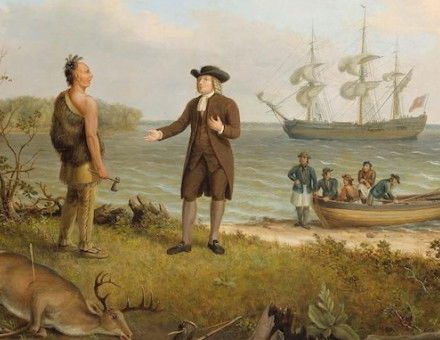‘The Landing of William Penn’, by Thomas Birch, c.1850. Museum of Fine Arts, Boston. Public Domain.