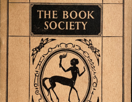 A members’ booklet for the Book Society and a promotional flyer. from the Centre for Ephemera Studies; Lettering, Printing and Graphic Design Collections; Department of Typography and Graphic Communication, University of Reading. With thanks to Emma Minns